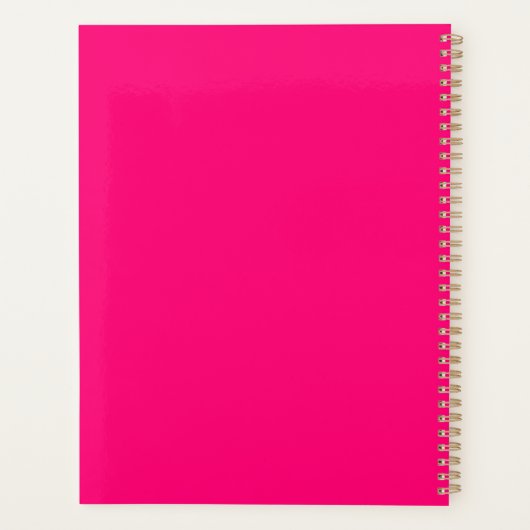 Eenhoorn heet roze aangepaste moderne typografie g planner (Achterkant)