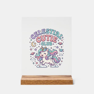 Eenhoorn Hemels Mutsy Club Retro Stijl Product G Acryl Bord