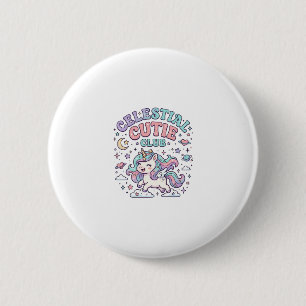 Eenhoorn Hemels Mutsy Club Retro Stijl Product G Ronde Button 5,7 Cm