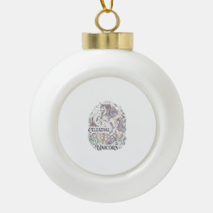 Eenhoorn Hemelse Bloei Eenhoorn Premium Vector Typ Keramische Bal Ornament