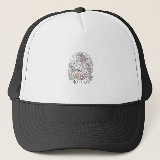 Eenhoorn Hemelse Bloei Eenhoorn Premium Vector Typ Trucker Pet (Voorkant)