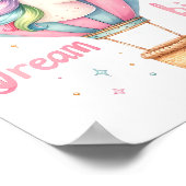 Eenhoorn Hete Luchtballon Kwekerij Kunst Poster (Hoek)