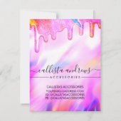 Eenhoorn Holografische Glitter Drip Sieraden Care  Notitiekaartje (Achterkant)