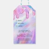 Eenhoorn Holografische Glitter Drips Kleding Label Cadeaulabel (Achterkant)