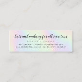 Eenhoorn holografische glitter druppels glam make- mini visitekaartje (Achterkant)