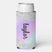 Eenhoorn holografische glitter seltzer blikjeskoeler (Seltzer Voorkant)