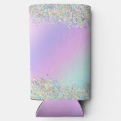 Eenhoorn holografische glitter seltzer blikjeskoeler (Achterkant)