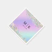 Eenhoorn holografische glitter servet (Hoek)