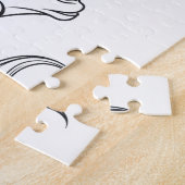 Eenhoorn hoofd tekening klein legpuzzel (Zijkant)