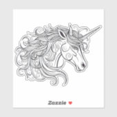 Eenhoorn hoofd tekening klein sticker (Vel)