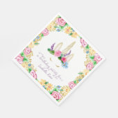 Eenhoorn Hoorn BOHO Bloemen Kroon Verjaardag Party Servet (Hoek)