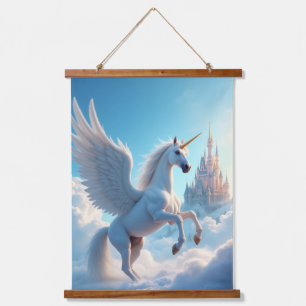 Eenhoorn Hout Topped Wall Tapestry One Panel Hangend Wandkleed
