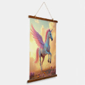 Eenhoorn Hout Topped Wall Tapestry One Panel Hangend Wandkleed (Gebogen)