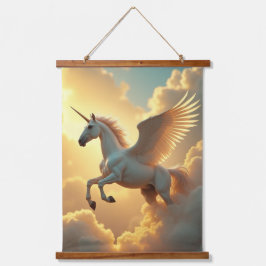 Eenhoorn Hout Topped Wall Tapestry One Panel Hangend Wandkleed