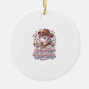 Eenhoorn Howdy Eenhoorn Cadeau Idee Sticker en Shi Keramisch Ornament