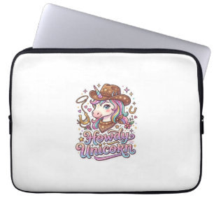 Eenhoorn Howdy Eenhoorn Cadeau Idee Sticker en Shi Laptop Sleeve