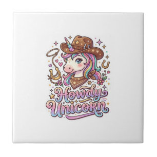 Eenhoorn Howdy Eenhoorn Cadeau Idee Sticker en Shi Tegeltje