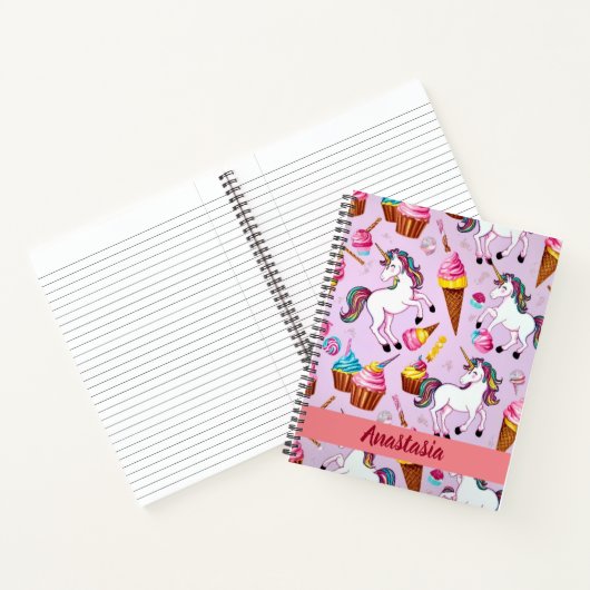 Eenhoorn Ice Cream Cone Pattern Notitieboek (Binnen)