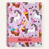 Eenhoorn Ice Cream Cone Pattern Notitieboek (Voorkant)