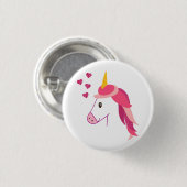 Eenhoorn icoon badge. ronde button 3,2 cm (Voorkant /achterkant)