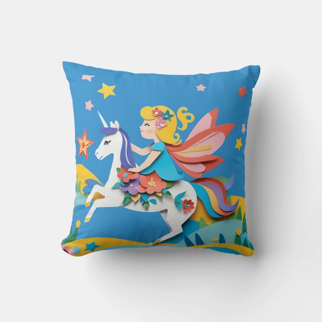 Eenhoorn III vierkant kussen (Voorkant)