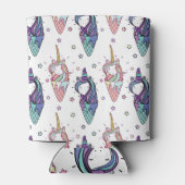 Eenhoorn ijs: fantasievol patroon. blikjeskoeler (Achterkant)