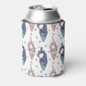 Eenhoorn ijs: fantasievol patroon. blikjeskoeler (Blikje Achterkant)