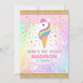 Eenhoorn Ijs Uitnodiging Magie Ijs Feest (Voorkant)