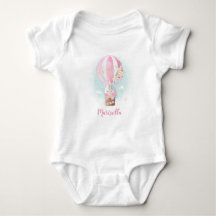 Eenhoorn in ballon naam baby romper