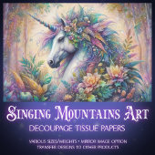 Eenhoorn in betoverd bloemenbos Decoupage Tissuepapier