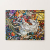 Eenhoorn in bloementuin legpuzzel (Horizontaal)