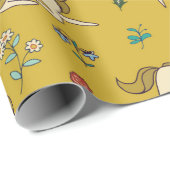 eenhoorn in bosbloemen cadeaupapier (Rol Hoek)