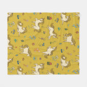eenhoorn in bosbloemen fleece deken (Voorkant (Horizontaal))