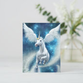 Eenhoorn in de lucht briefkaart (Staand voorkant)