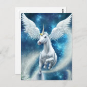 Eenhoorn in de lucht briefkaart (Voorkant / Achterkant)