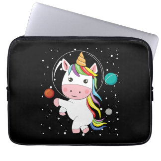 Eenhoorn in de ruimte laptop sleeve