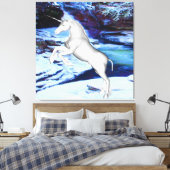 Eenhoorn in de Sneeuw Canvas Afdruk (Insitu (Slaapkamer))