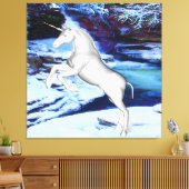 Eenhoorn in de Sneeuw Canvas Afdruk (Insitu (Woonkamer))