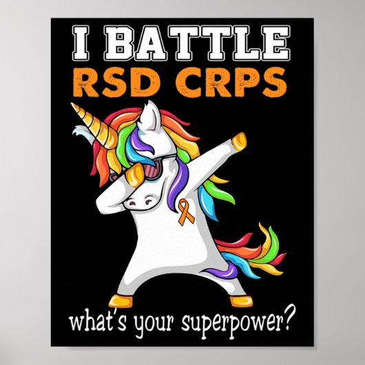 Eenhoorn in de strijd RSD CRPS bewustzijn Poster (Voorkant)