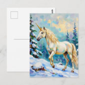 Eenhoorn in de winter briefkaart (Voorkant / Achterkant)