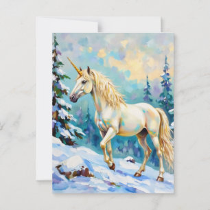 Eenhoorn in de winter briefkaart