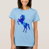 Eenhoorn in Deep Blue Pleiades Star Afbeelding T-shirt (Voorkant)