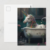 Eenhoorn in een bad briefkaart (Voorkant / Achterkant)