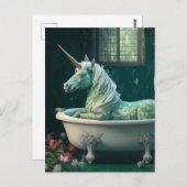 Eenhoorn in een bad briefkaart (Voorkant / Achterkant)