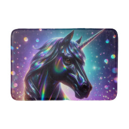 Eenhoorn in een magische sprankelende achtergrond badmat