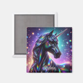 Eenhoorn in een magische sprankelende achtergrond magneet (Voorkant / Achterkant)