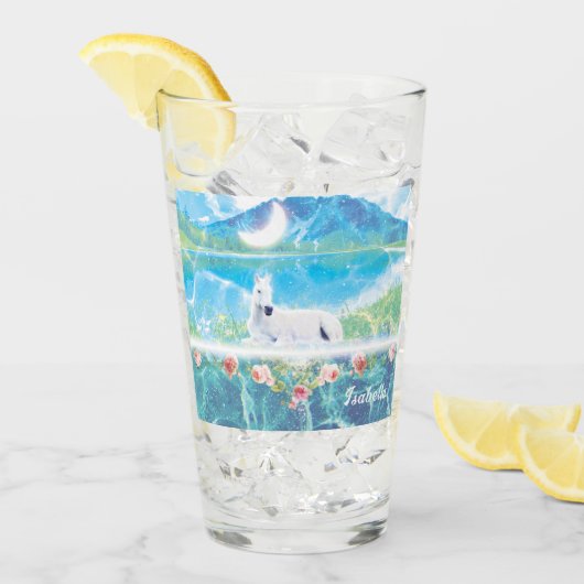 Eenhoorn in een paradijs droomwereld aangepast glas (Voorkant ijs)