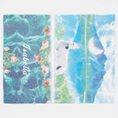 Eenhoorn in een paradijs droomwereld Fleece Deken (Voorkant (Horizontaal))