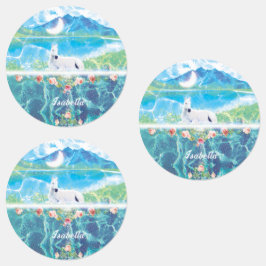 Eenhoorn in een paradijselijke droom Gepersonalise Labels