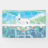 Eenhoorn in een persoonlijk paradijs-droom spandoek (Horizontaal)